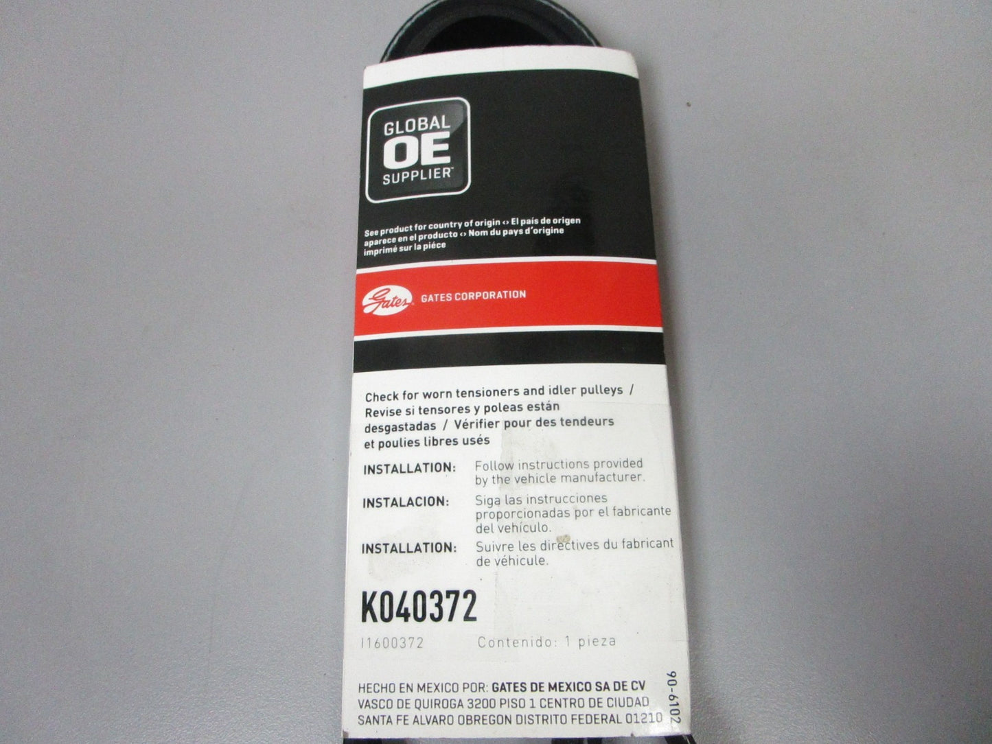 NEW K040372 Gates Micro-V 9/16" x 38" Serpentine Belt 0720
