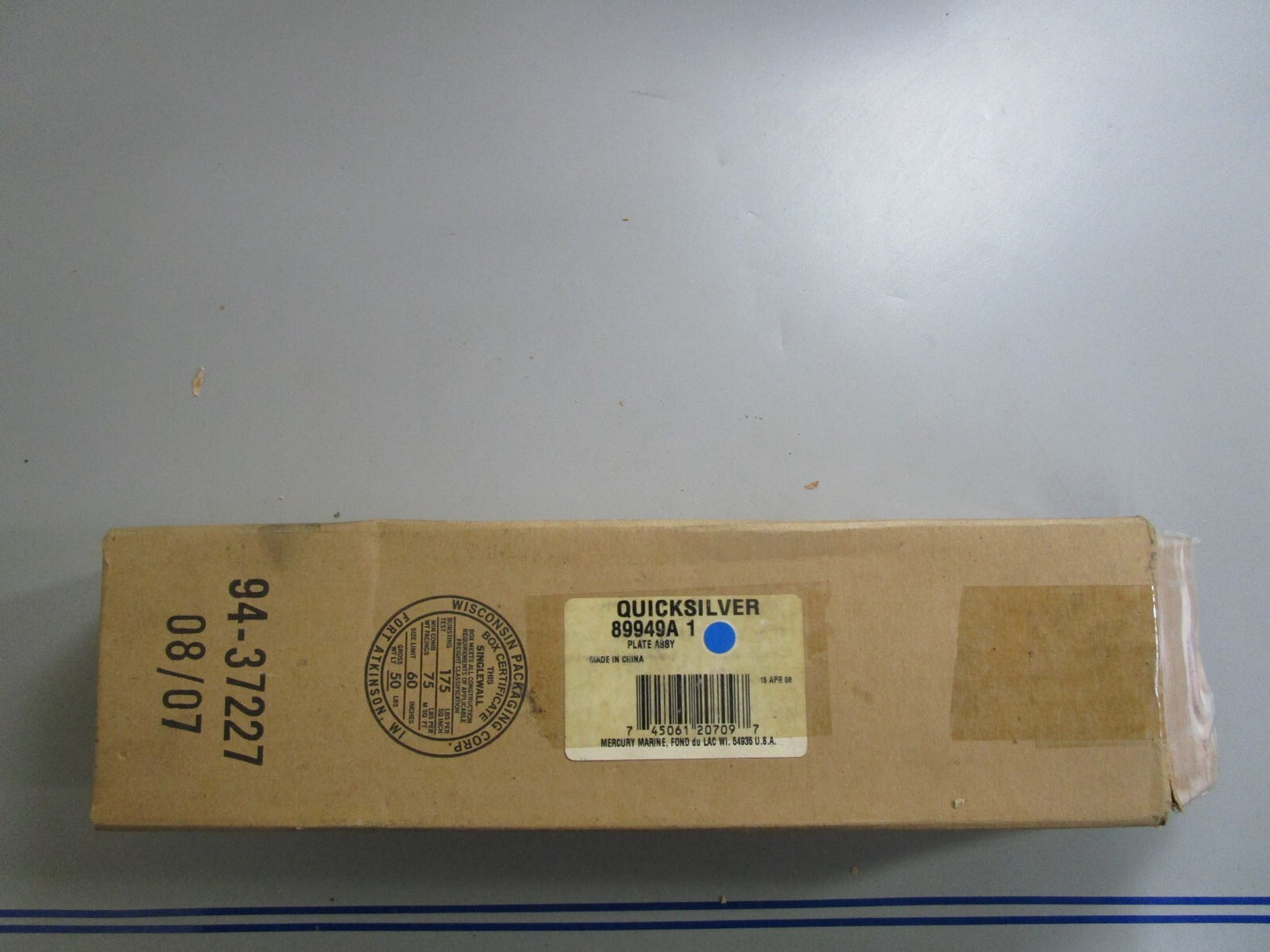 *NEW OEM* 0810 Mercury Quicksilver Plate Assembly 89949A1