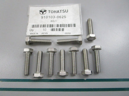 NEW OEM (LOT OF 10) 910103-0625 Tohatsu Bolt 0810