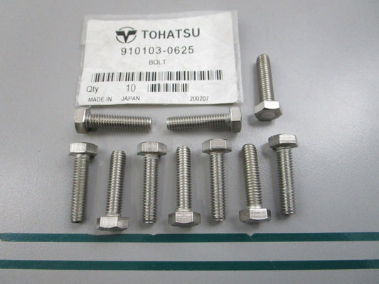 NEW OEM (LOT OF 10) 910103-0625 Tohatsu Bolt 0810