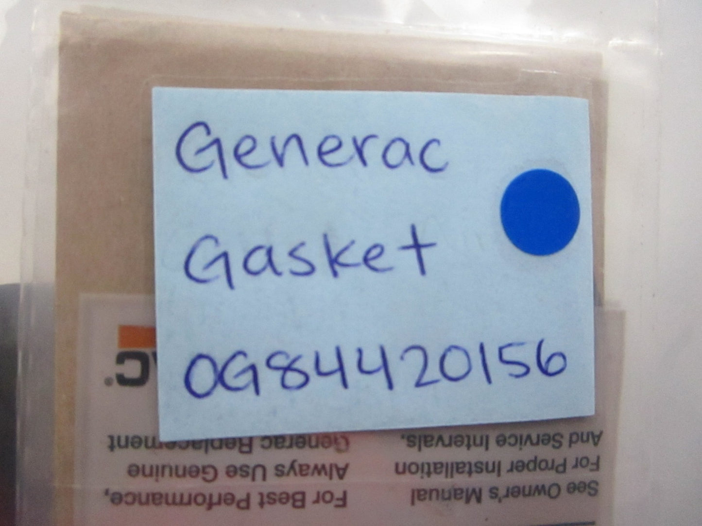 NEW OEM (LOT OF 2) 0G84420156 Generac Gasket 0810