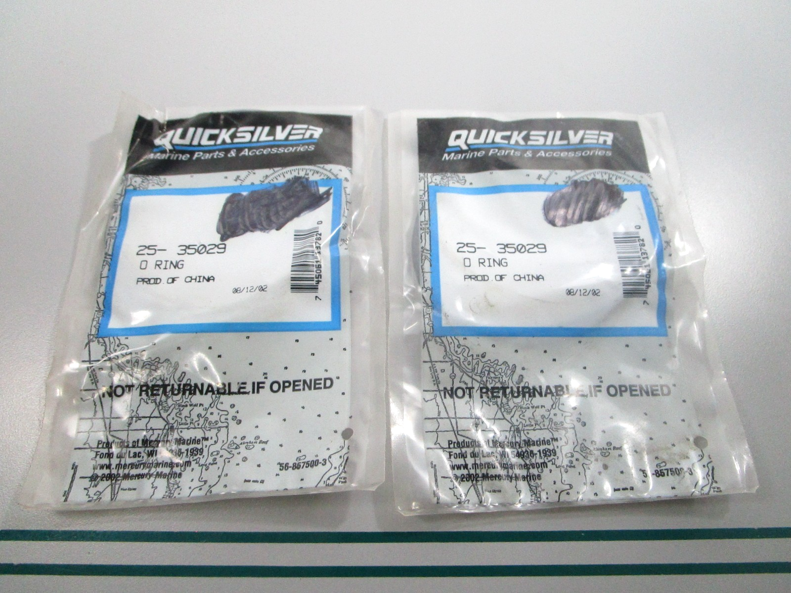 NEW OEM (LOT OF 2) 25-35029 Mercury Quicksilver O-Ring 0810