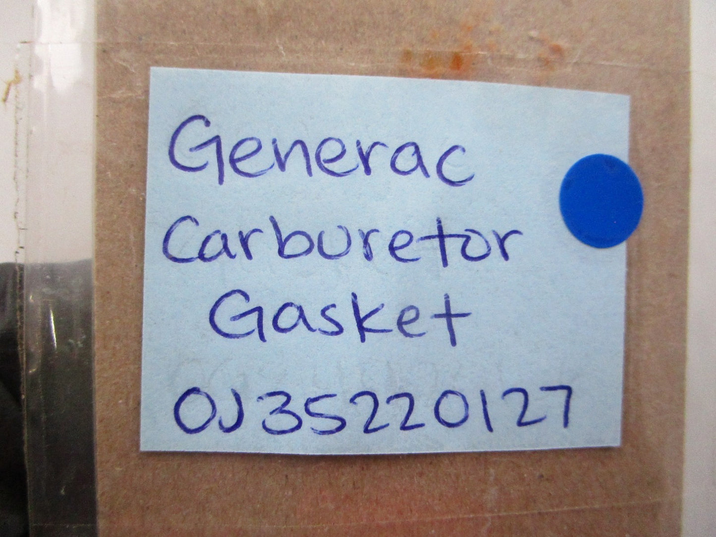 NEW OEM 0J35220127 Generac Carburetor Gasket 0810