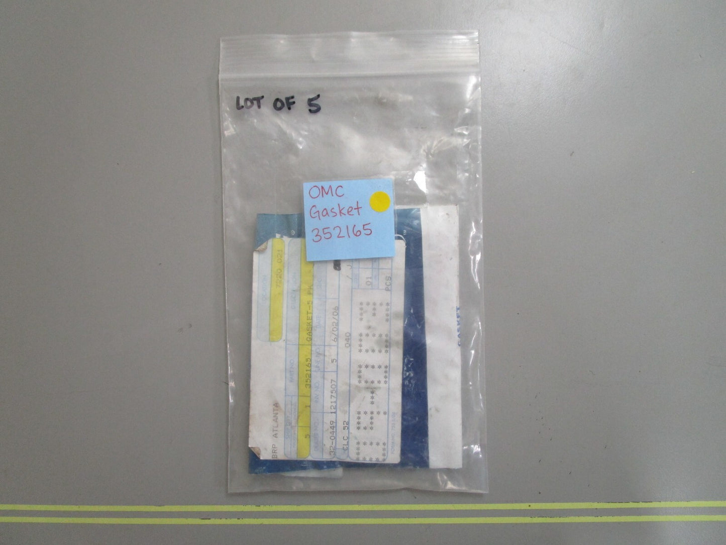 *NEW OEM* (LOT OF 5) 0810 OMC Johnson Evinrude Gasket 352165 0352165