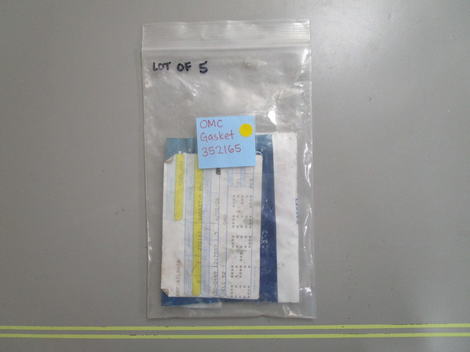 *NEW OEM* (LOT OF 5) 0810 OMC Johnson Evinrude Gasket 352165 0352165