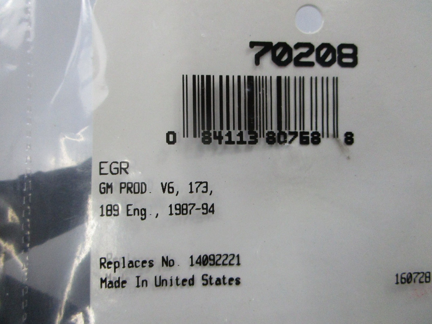 *NEW* 0810 Fel-Pro EGR Gasket 70208