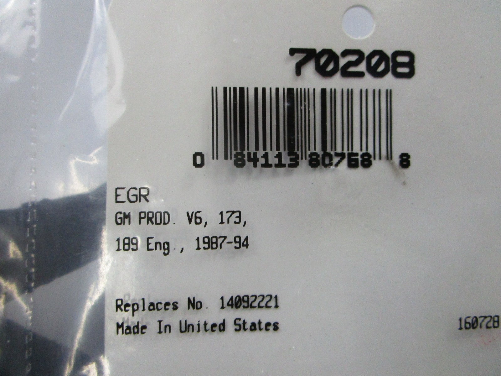 *NEW* 0810 Fel-Pro EGR Gasket 70208