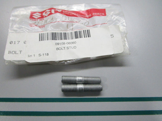 NEW OEM (LOT OF 2) 09108-06060 Suzuki Stud Bolt 0810