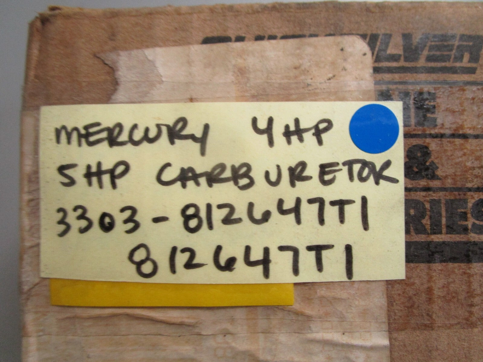 *NEW OEM* 0810 Mercury Quicksilver 4HP 5HP Carburetor 3303-812647T1 812647T1