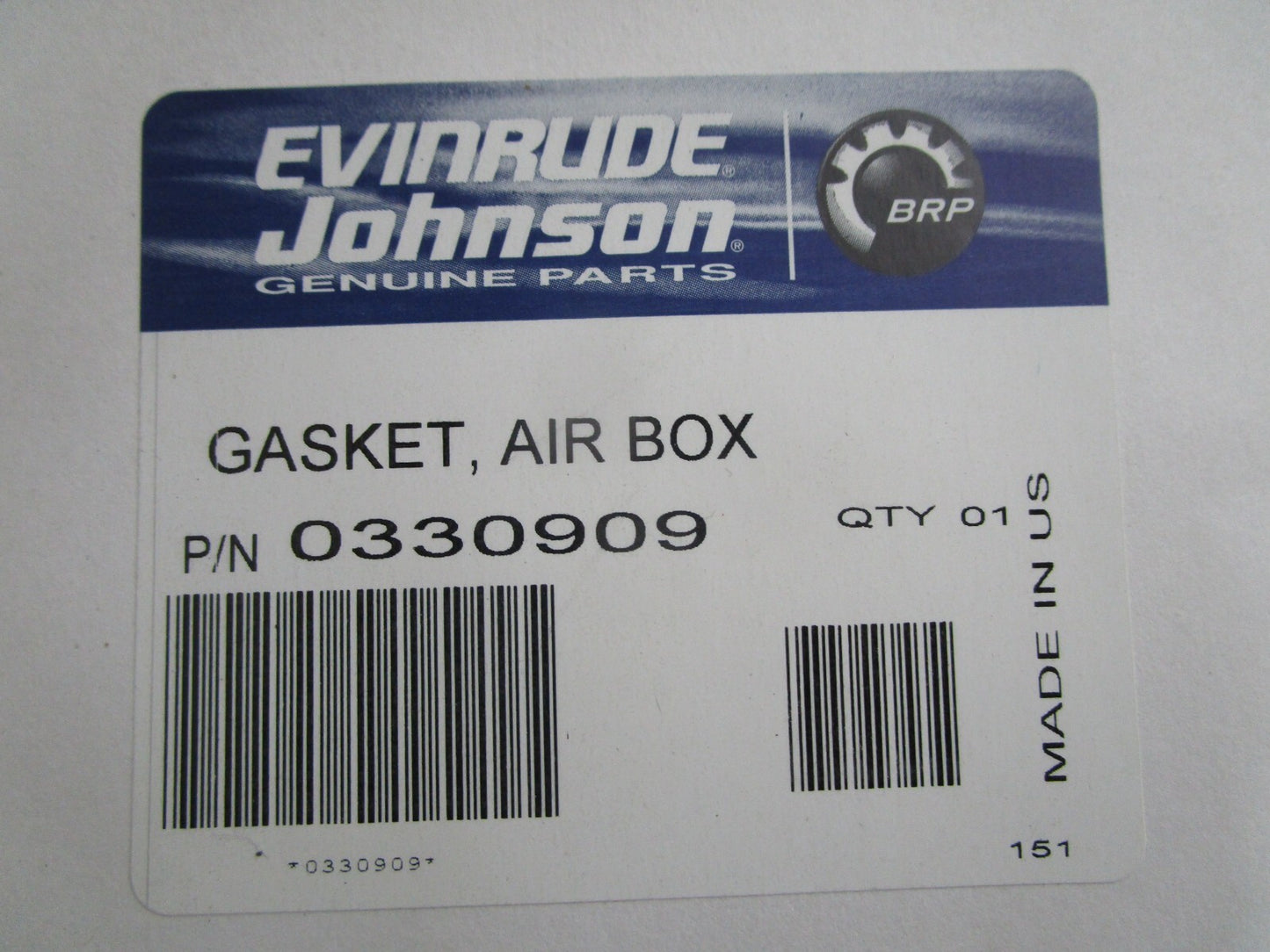 *NEW OEM* 0810 OMC Johnson Evinrude Air Box Gasket 330909 0330909