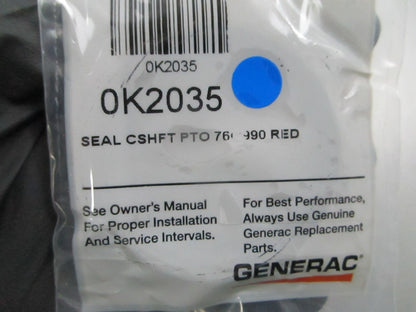 *NEW OEM* 0810 Generac Crankshaft Seal 760/990 Red 0K2035