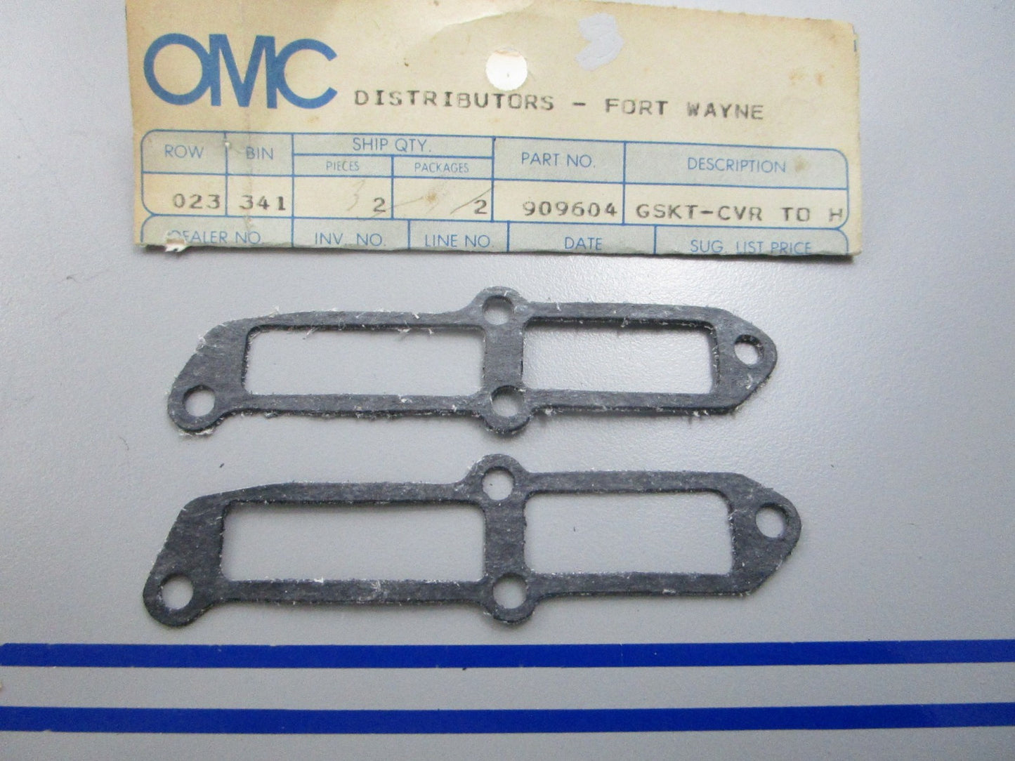 NEW OEM (LOT OF 2) 909604 0909604 OMC Johnson Evinrude Gasket 0810