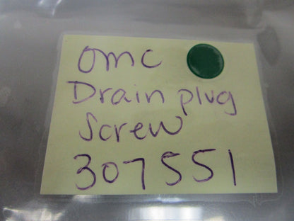 NEW OEM 307551 0307551 OMC Johnson Evinrude Drain Plug Screw 0810