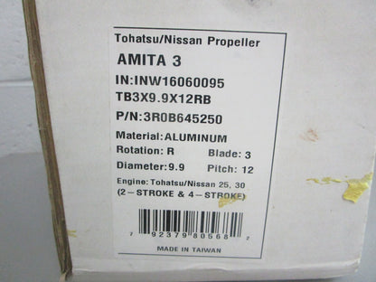 NEW OEM 3R0B645250 Tohatsu TB3×9.9×12RB Aluminum Propeller 0820