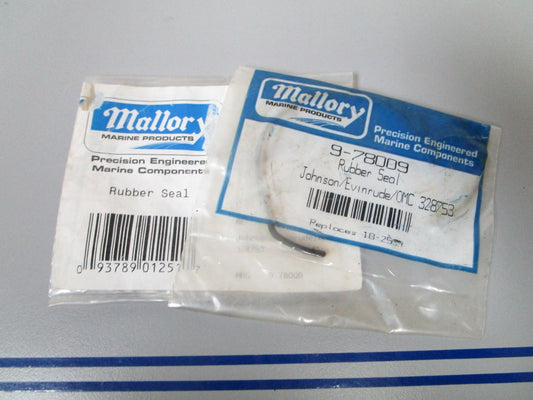 NEW (LOT OF 2) 9-7800 Replaces: OMC 328753 Mallory Rubber Seal 0810