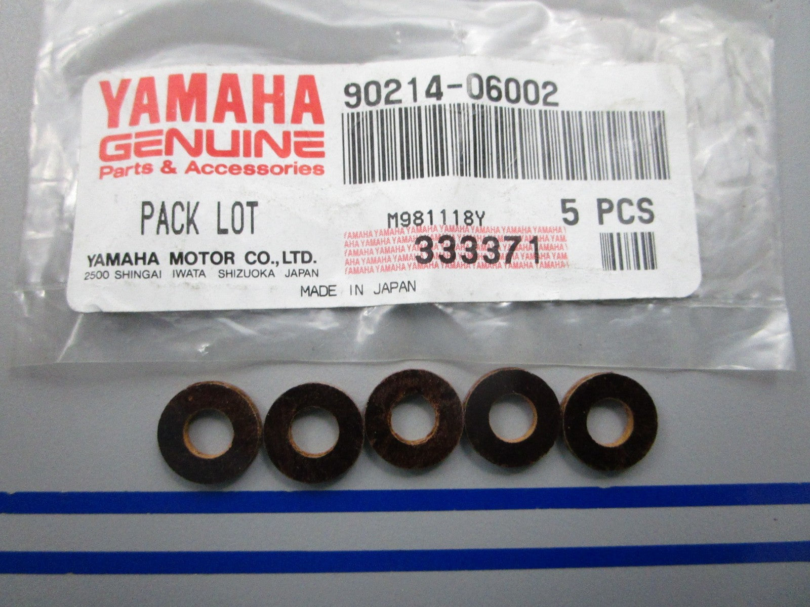 NEW OEM (LOT OF 5) 90214-06002 Yamaha Claw Washer 0810
