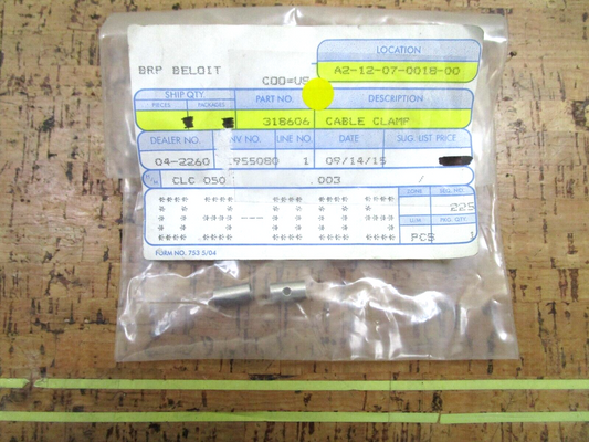 *NEW OEM* (LOT OF 2) 0750 OMC Johnson Evinrude CABLE CLAMP 318606 0318606
