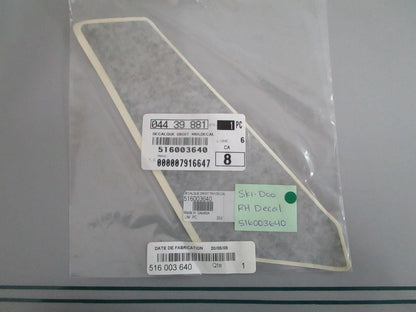 NEW OEM 516003640 Ski-Doo RH Decal 0820