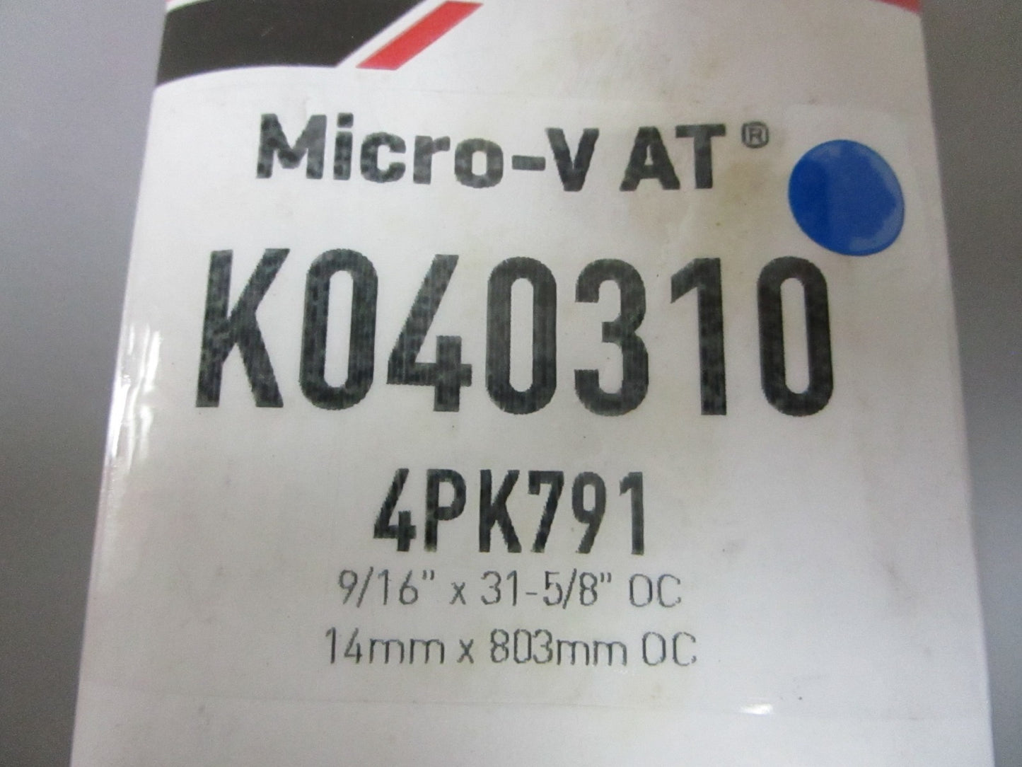 NEW K040310 Gates Micro-V 9/16" x 31 ⅝" Serpentine Belt 0720