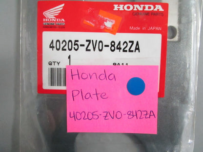 NEW OEM 40205-ZV0-842ZA Honda Plate 0820