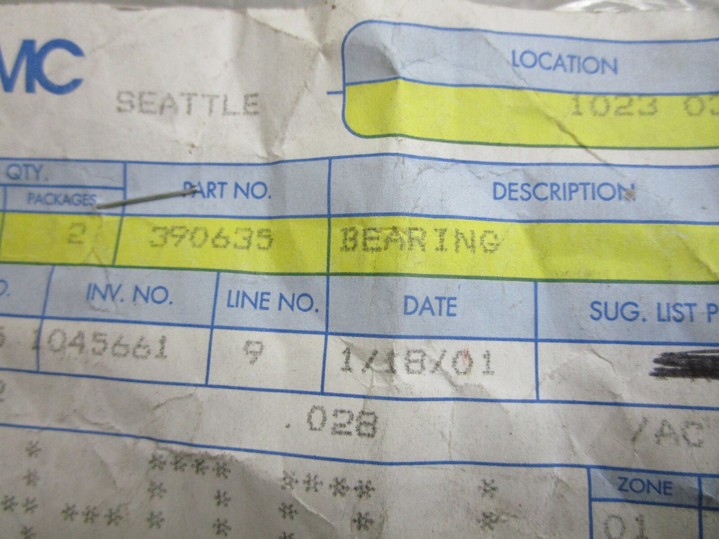 *NEW OEM* 0750 OMC Johnson Evinrude BEARING 390635 0390635