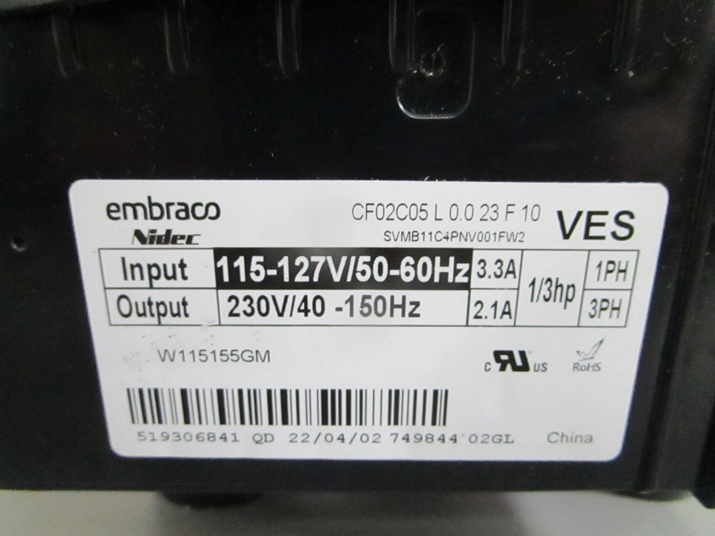 NEW OEM W11578205 Whirlpool Refrigeretor Compressor 0820