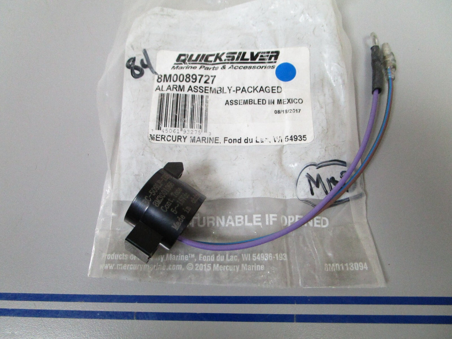 *NEW OEM* 0810 Mercury Quicksilver Packaged Alarm Assembly 8M0089727