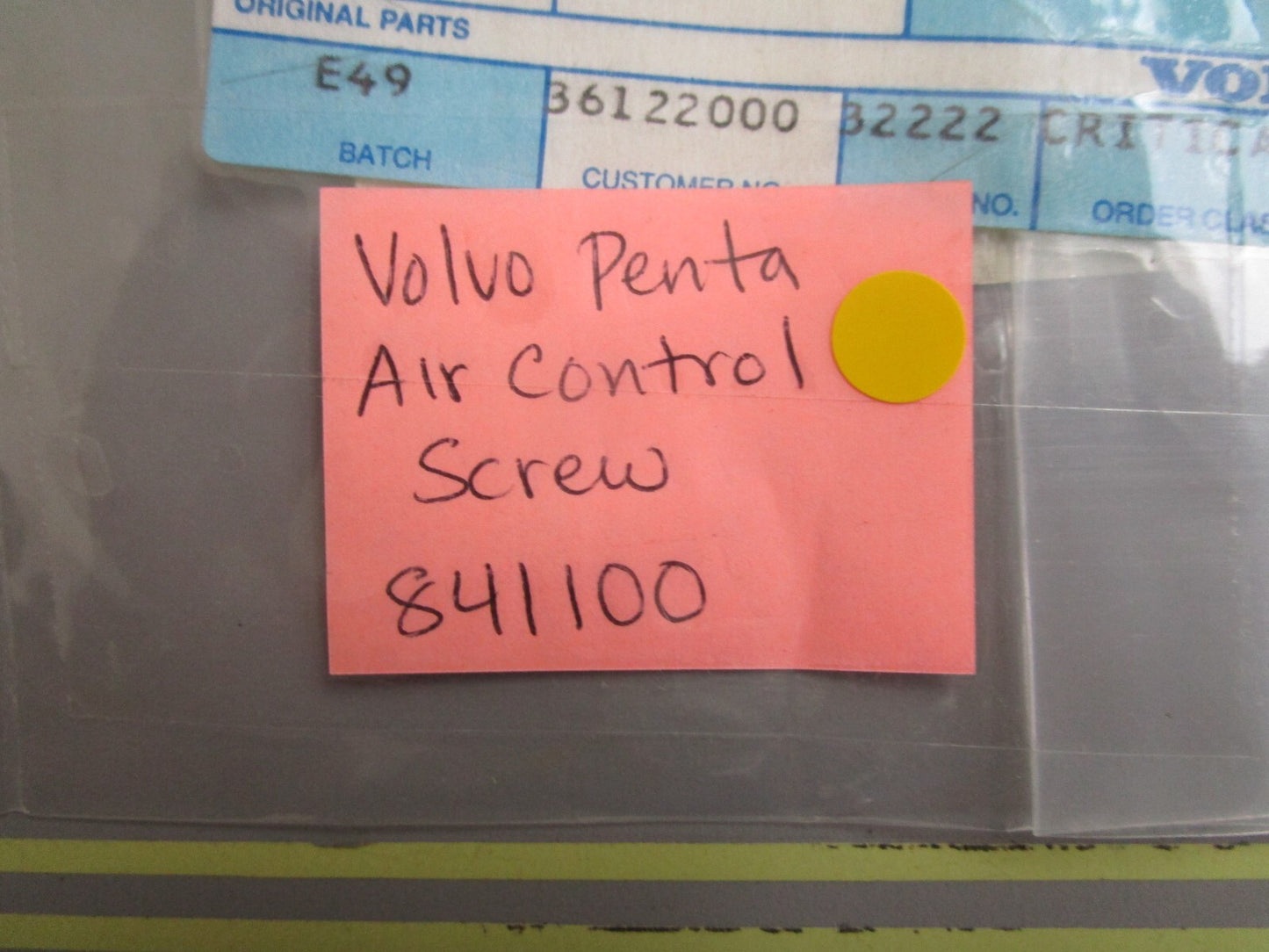 *NEW OEM* 0810 Volvo Penta Air Control Screw 841100
