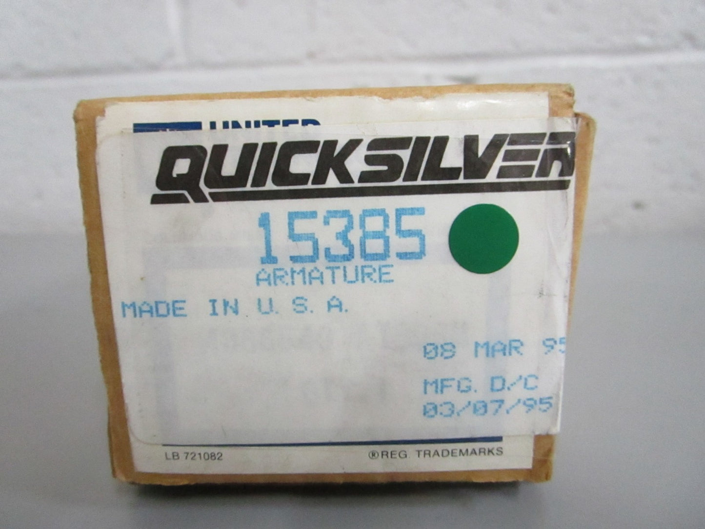 NEW OEM 15385 Mercury Quicksilver Armature 0820