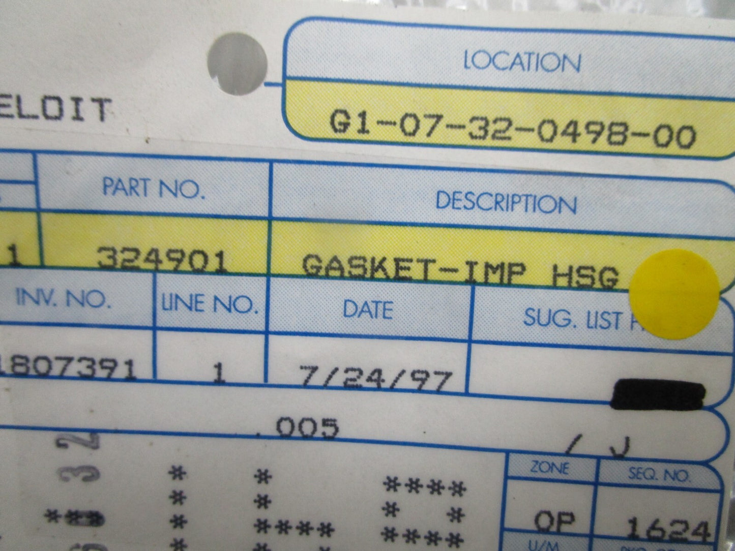 *NEW OEM* 0810 OMC Johnson Evinrude Impeller Housing Gasket 324901 0324901