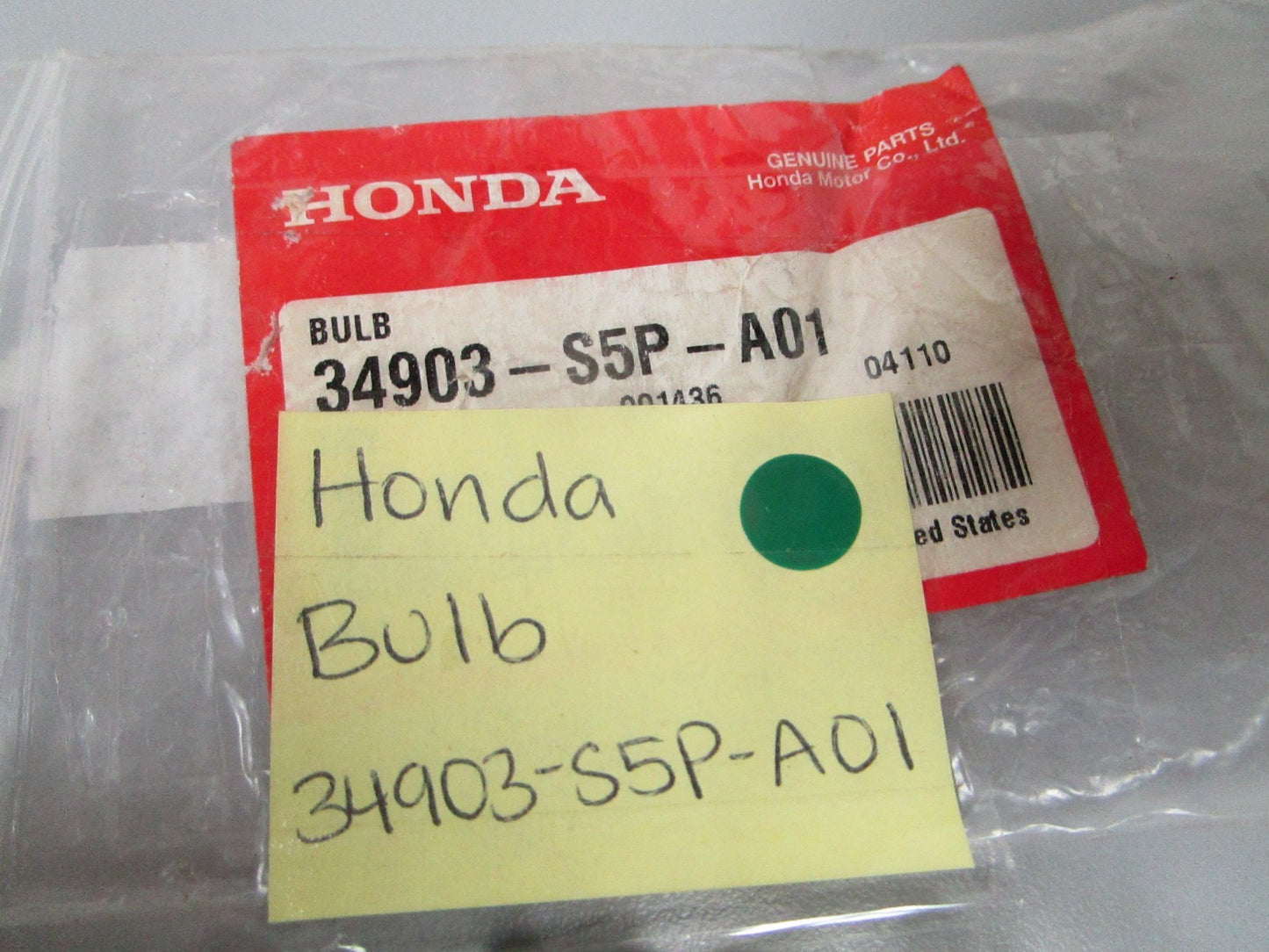 NEW OEM 34903-S5P-A01 Honda Bulb 0810