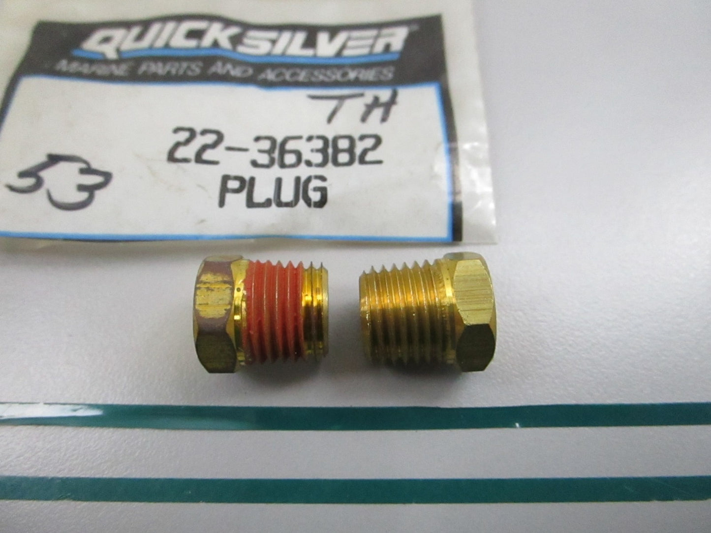 Mercury NEW OEM Brass Pipe Plug 22-36382 1/4-18 NPT NOS Part (LOT OF 2) 0810