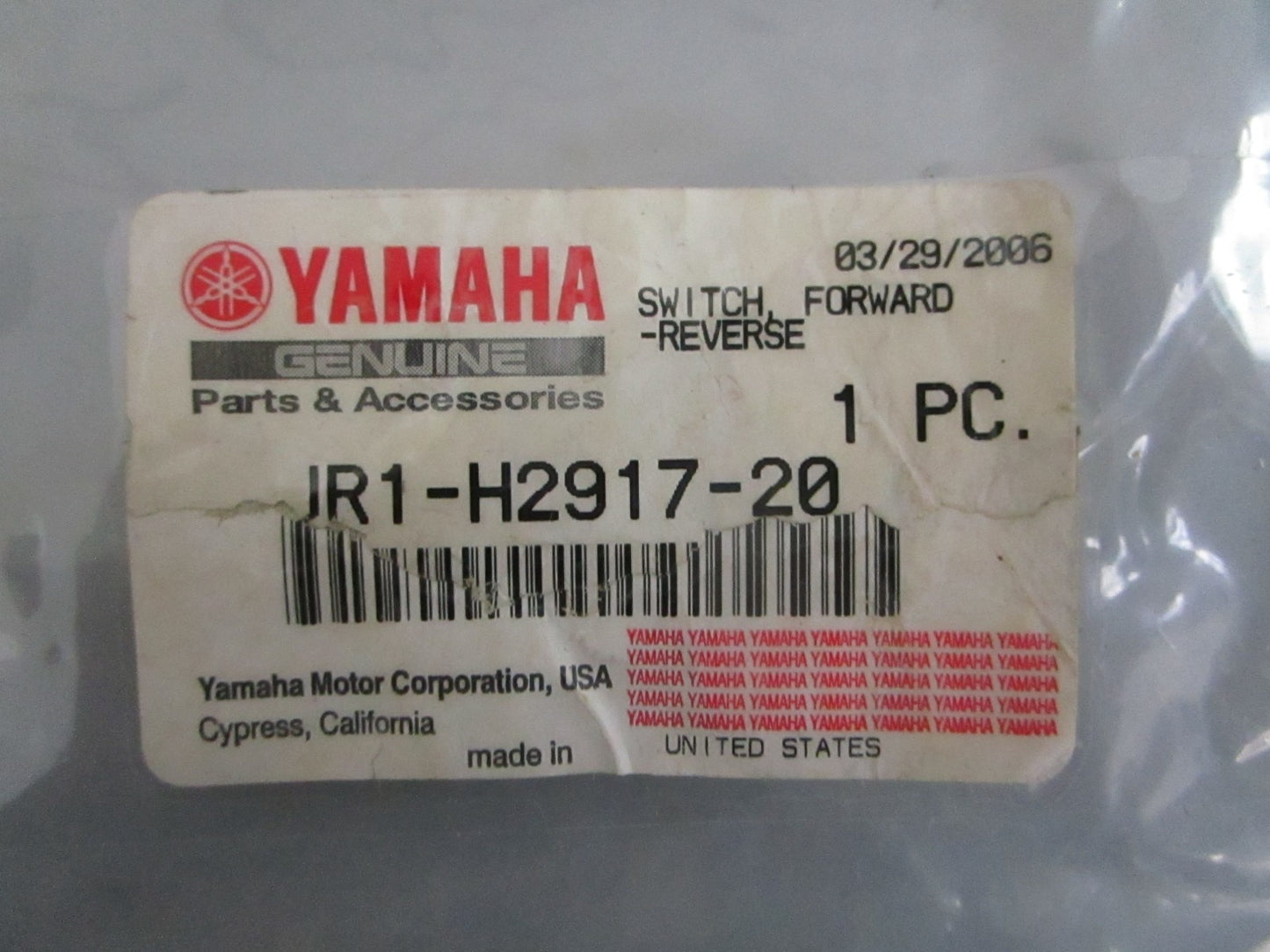 NEW OEM JR1-H2917-20-00 Yamaha Forward Reverse Switch 0820