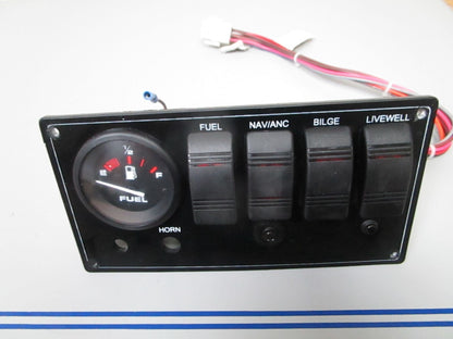 *NEW OEM* 0720 Teleflex Amega Series 2" Fuel Gauge & Panel Switch Assembly 57902