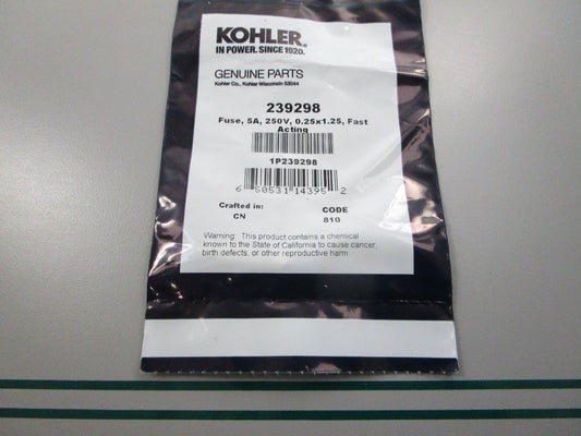 NEW OEM 239298 Kohler 250V 5A Fuse 0810