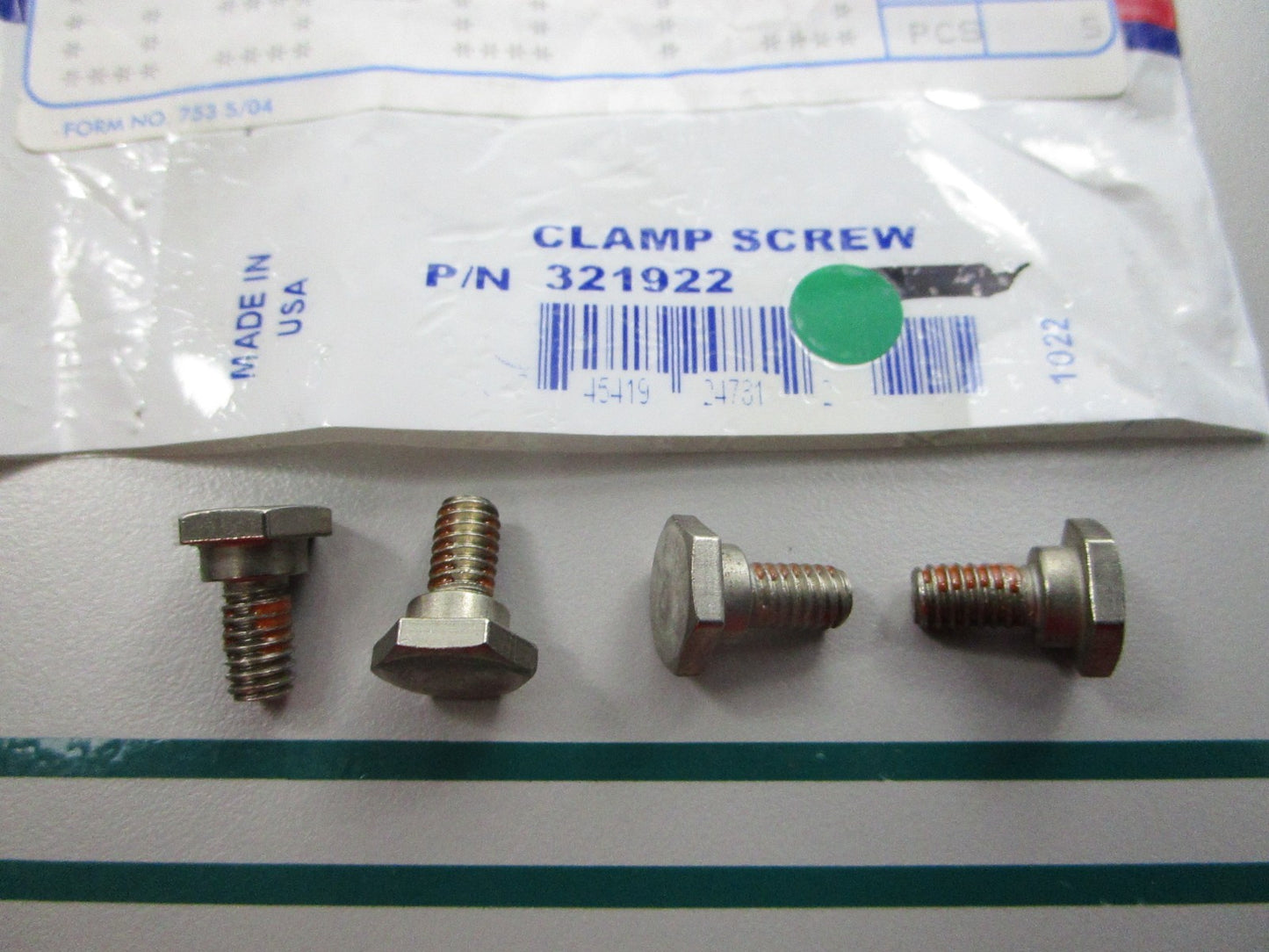 NEW OEM (LOT OF 4) 321922 0321922 OMC Johnson Evinrude Clamp Screw 0810