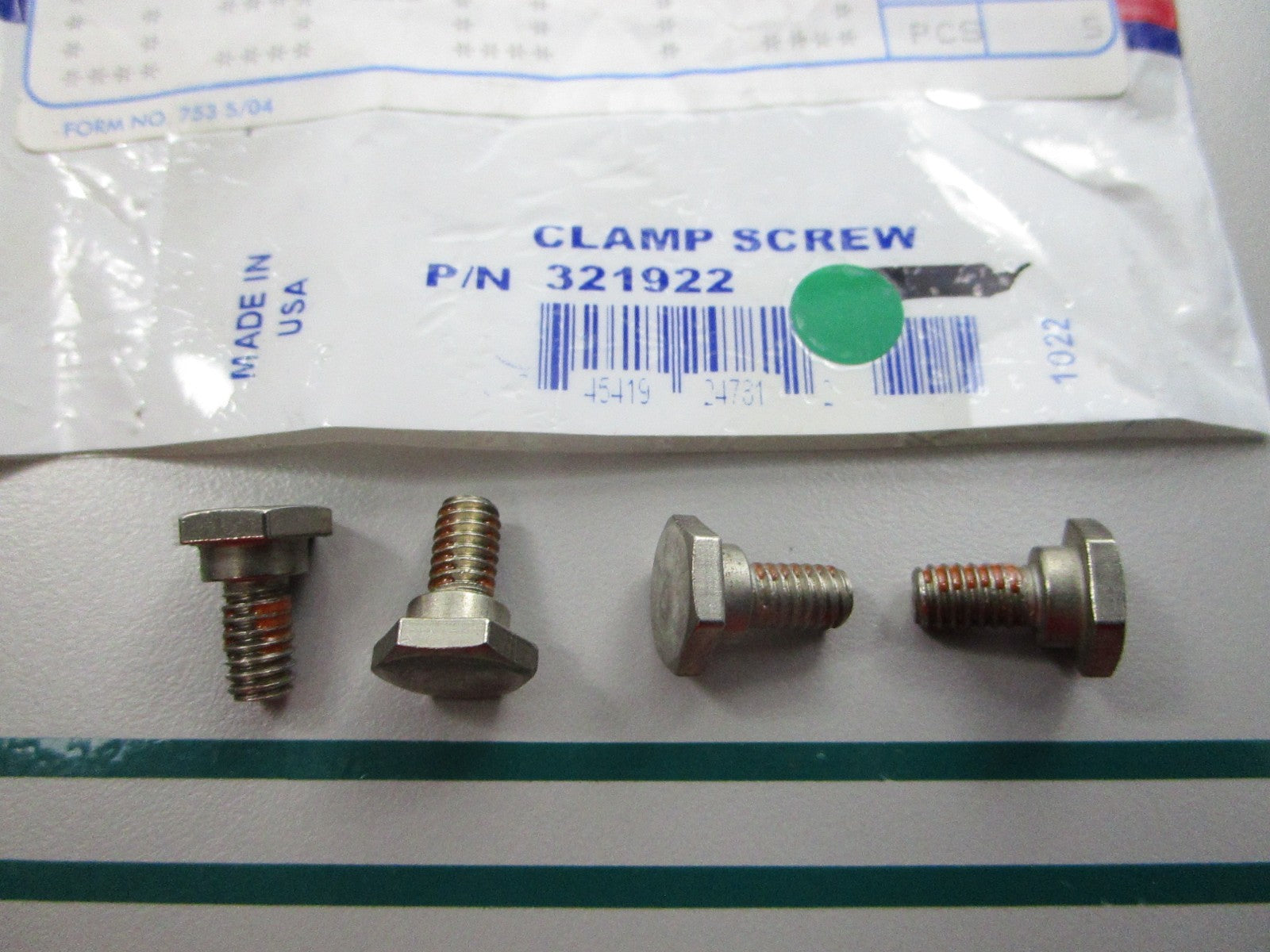 NEW OEM (LOT OF 4) 321922 0321922 OMC Johnson Evinrude Clamp Screw 0810