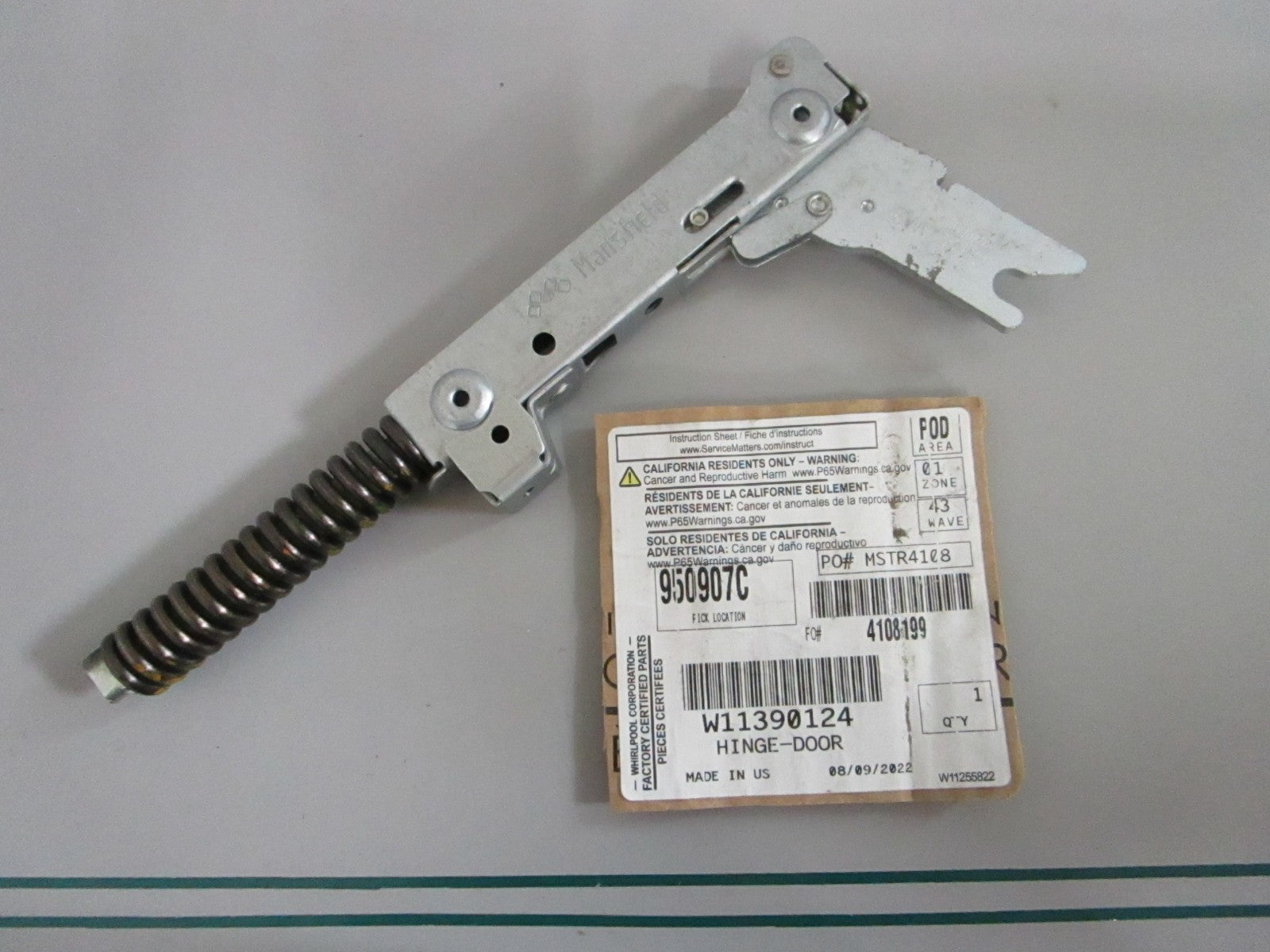 Whirlpool NEW OEM Oven Door Hinge W11390124 NOS Genuine Factory Part 0820