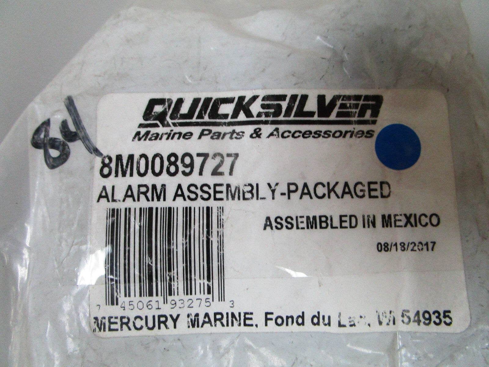 *NEW OEM* 0810 Mercury Quicksilver Packaged Alarm Assembly 8M0089727