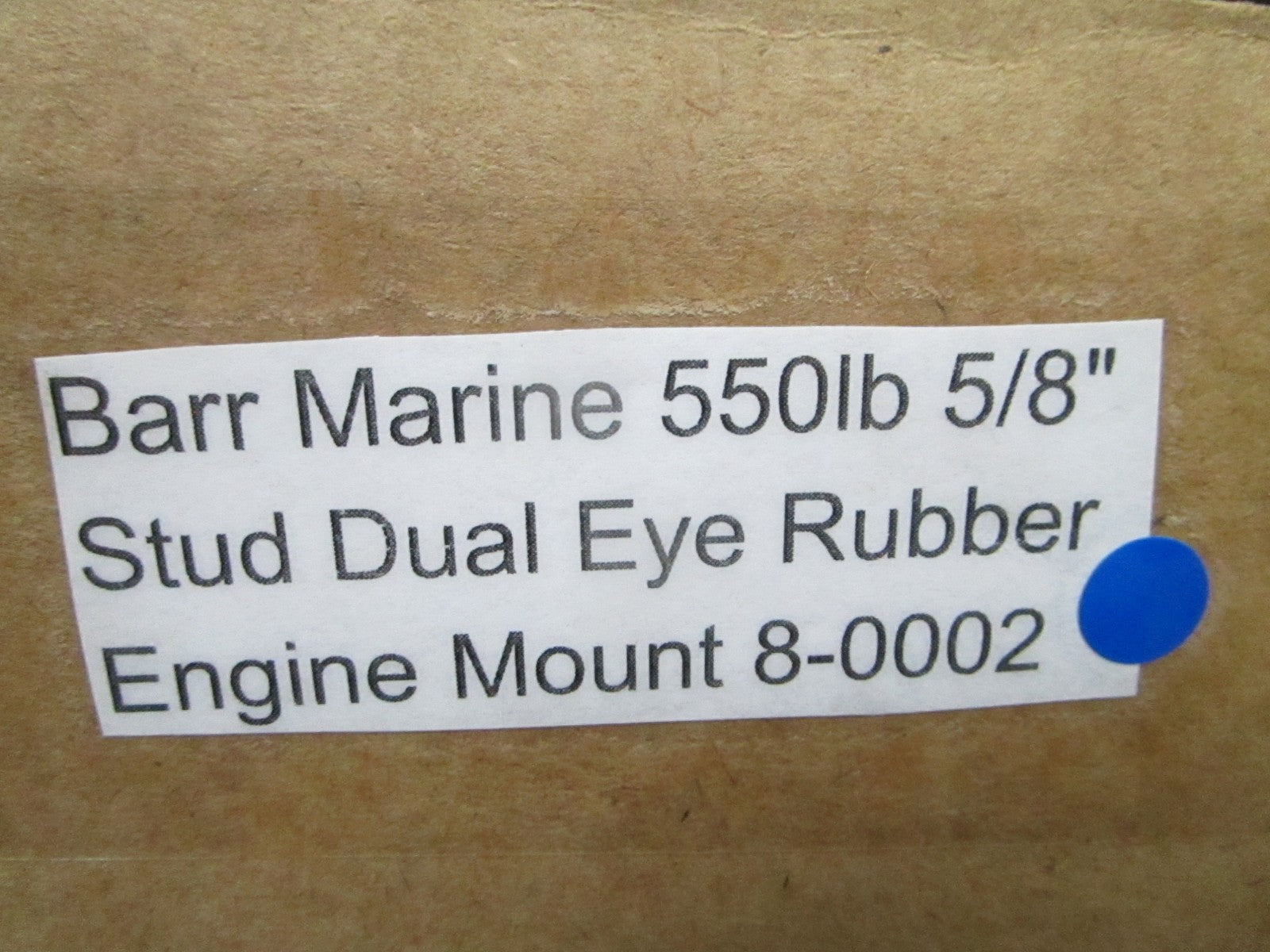 NEW 8-0002 Barr Marine 550lb 5/8" Stud Dual Eye Rubber Engine Mount 0720