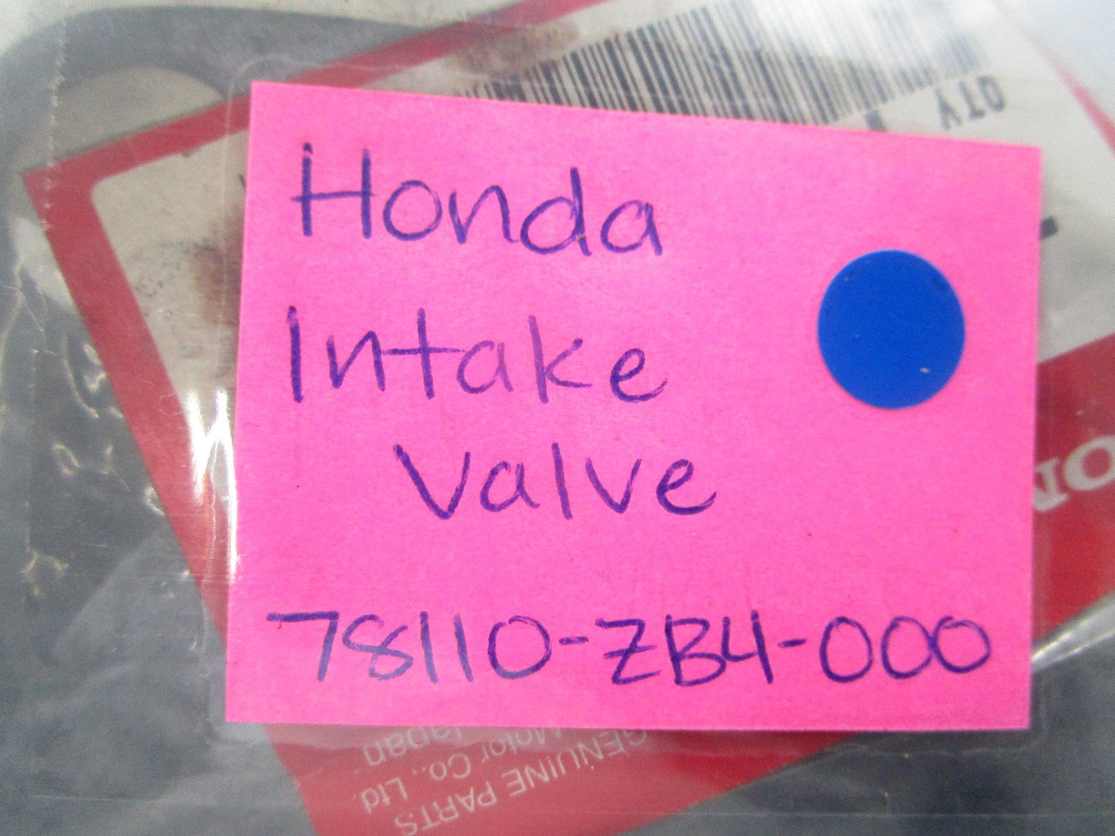 *NEW OEM* 0810 Honda Intake Valve 78110-ZB4-000
