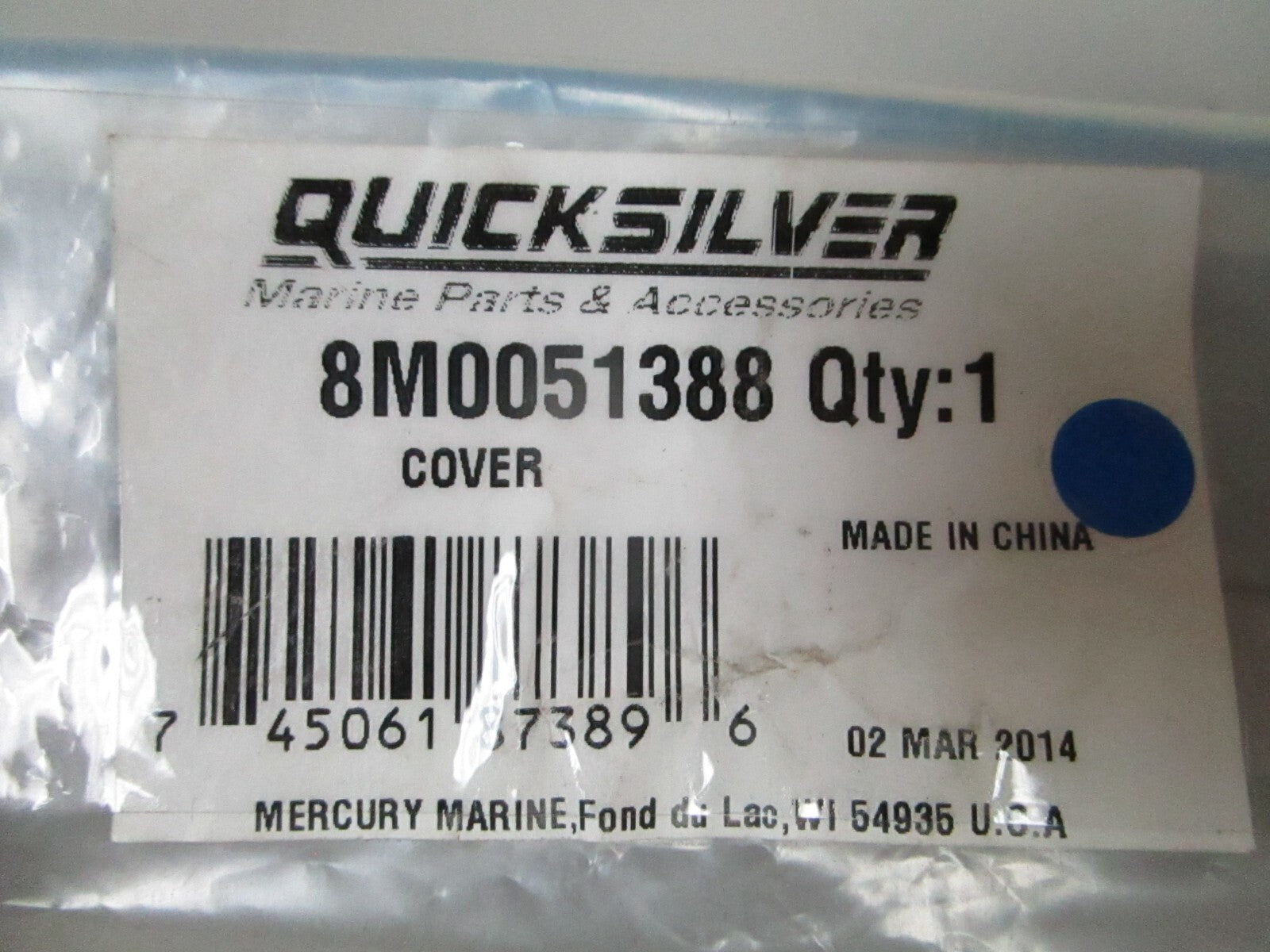 *NEW OEM* 0720 Mercury Quicksilver Cover 8M0051388