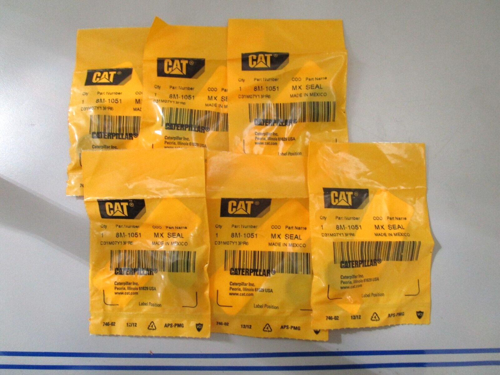 *NEW OEM* (LOT OF 6) 0780 Caterpillar Seal 8M-1051