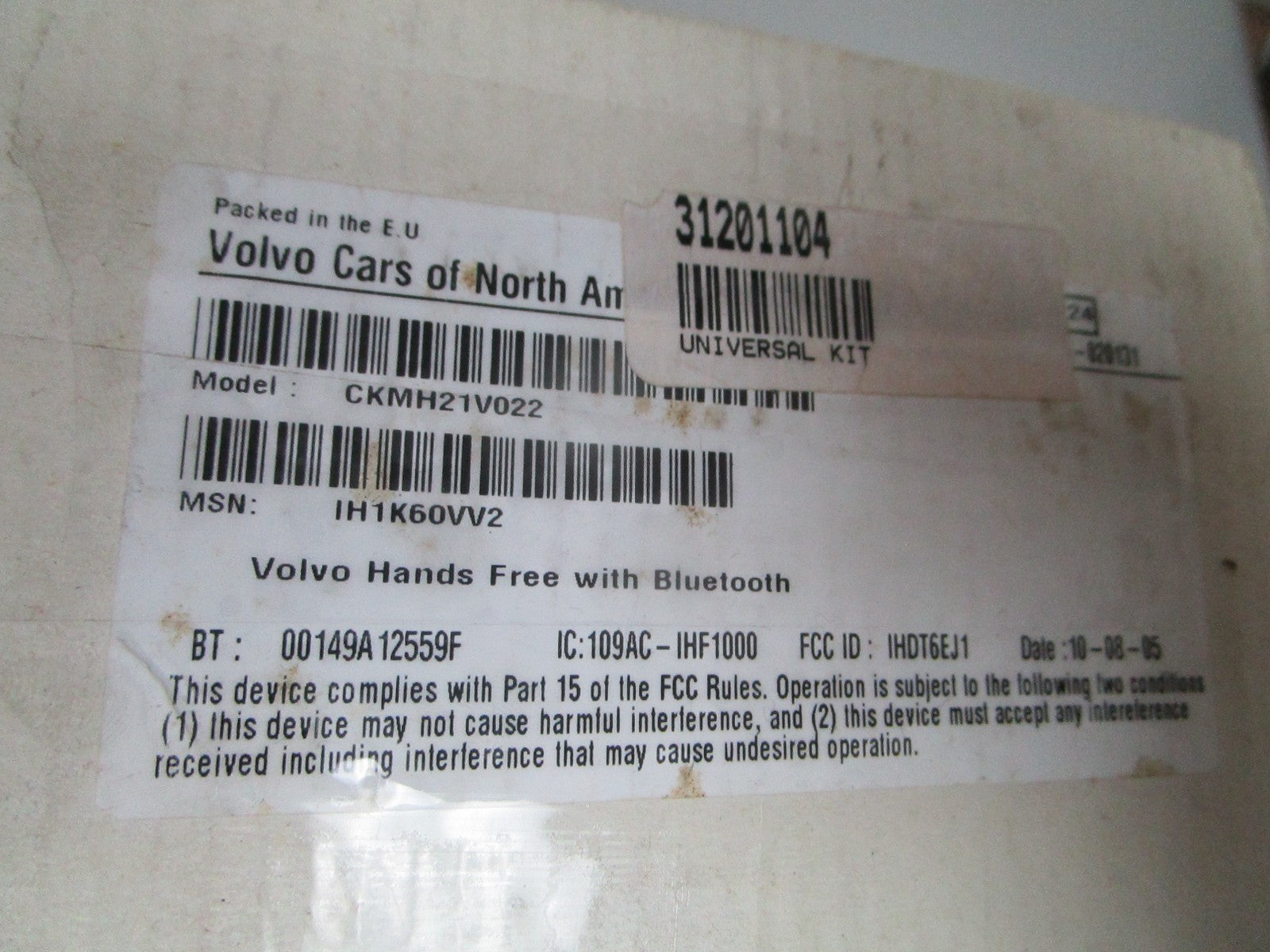 NEW OEM 8640102 31201104 Volvo Penta Universal Handsfree Bluetooth Kit 0720