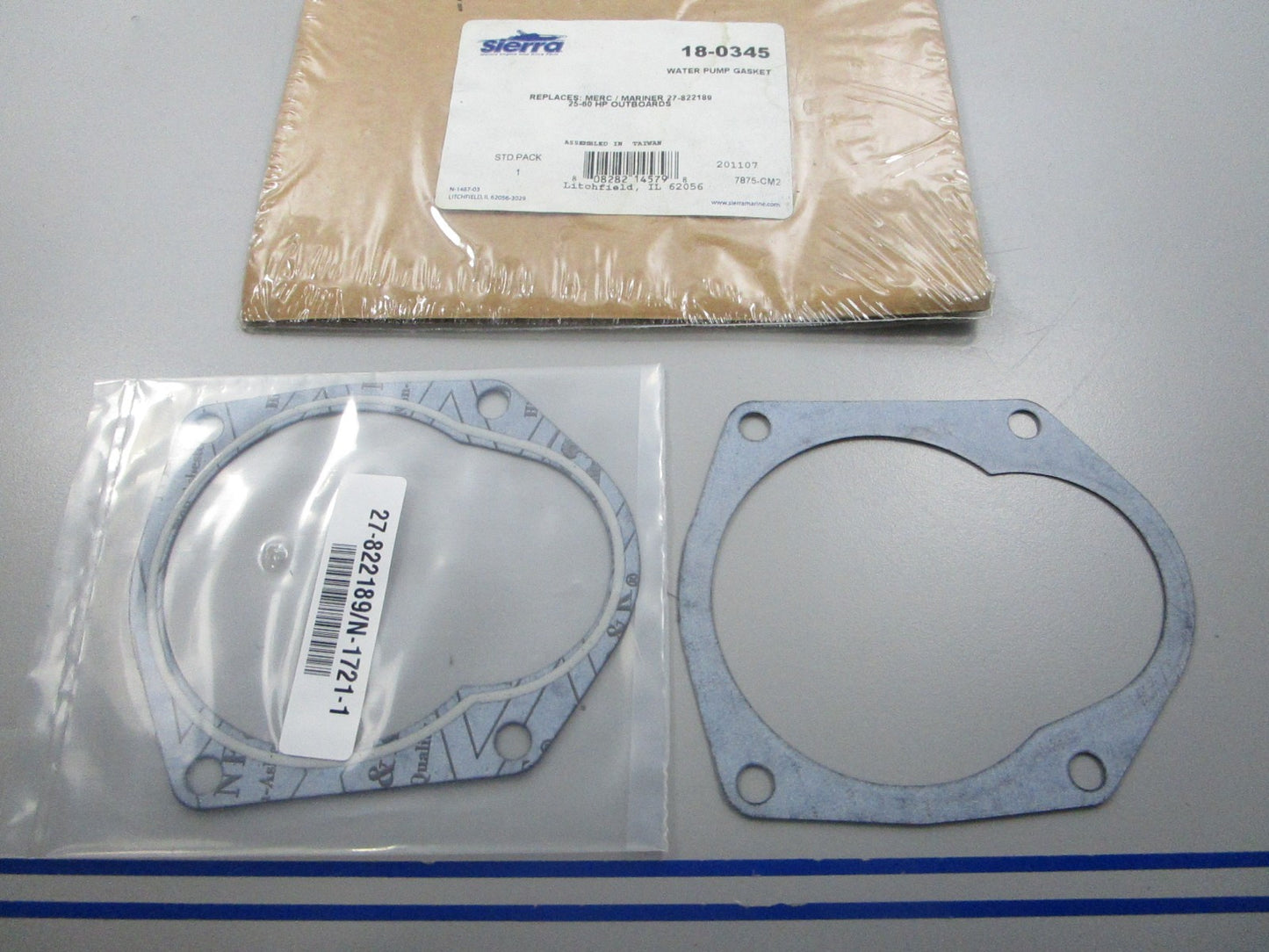 NEW (LOT OF 2) 18-0345 Replaces: 27-822189 Sierra W/P Gasket  0810