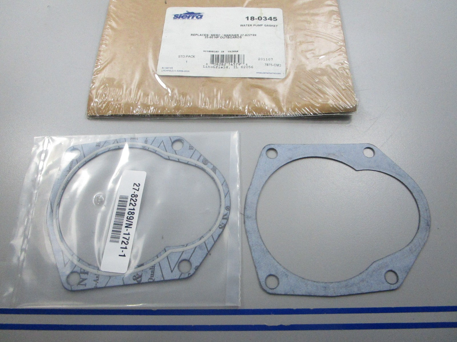 NEW (LOT OF 2) 18-0345 Replaces: 27-822189 Sierra W/P Gasket  0810