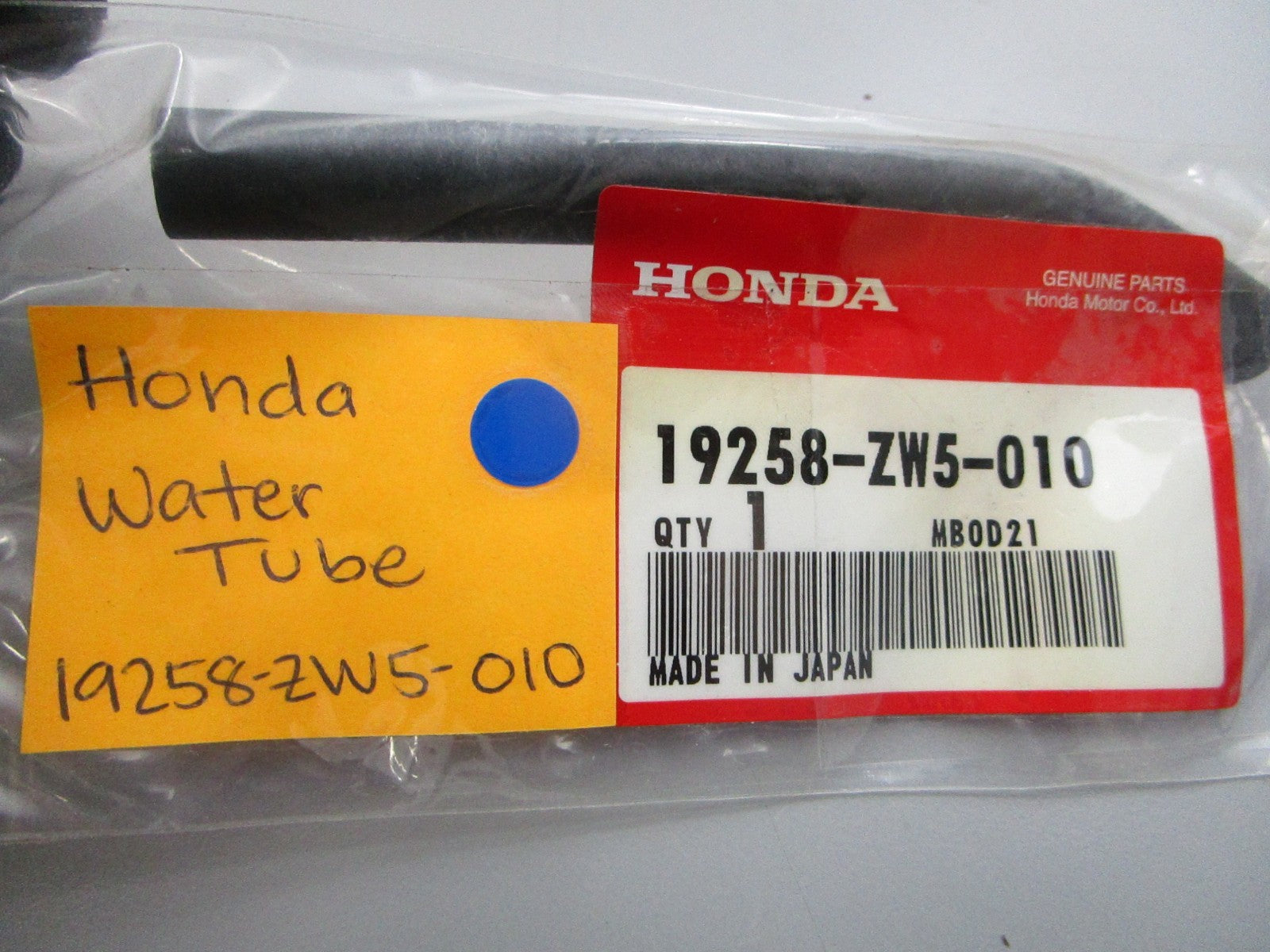 NEW OEM 19258-ZW5-010 Honda Water Tube 0810