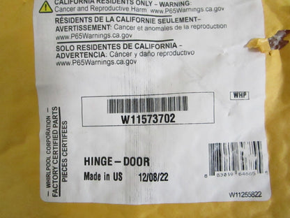 Whirlpool NEW OEM Dishwasher Door Hinge W11573702 Genuine Factory Part 0820