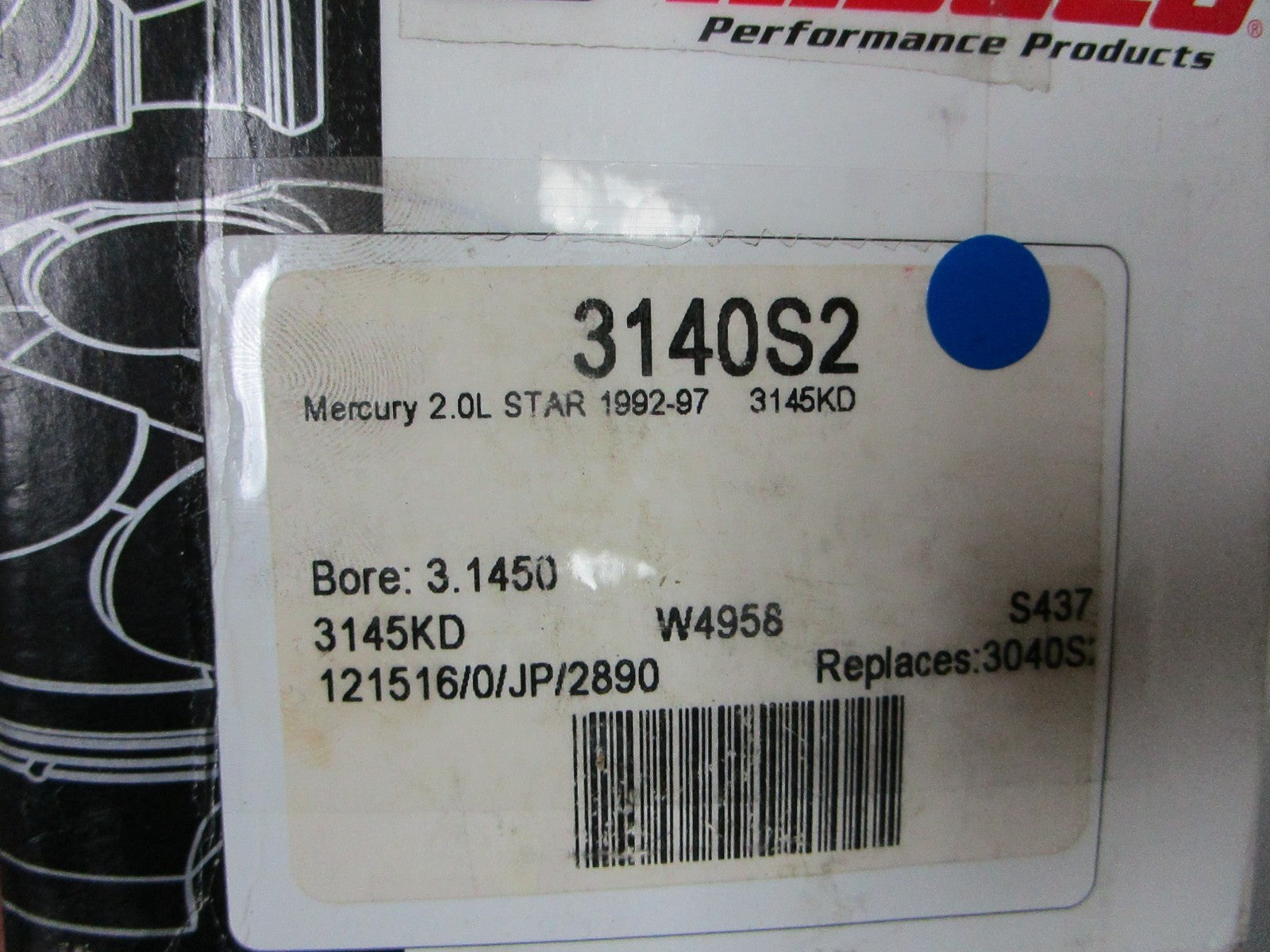 NEW 3140S2 3145KD Replaces: Mercury 92' - 97' 2.0L Wiseco STBD Piston 0720