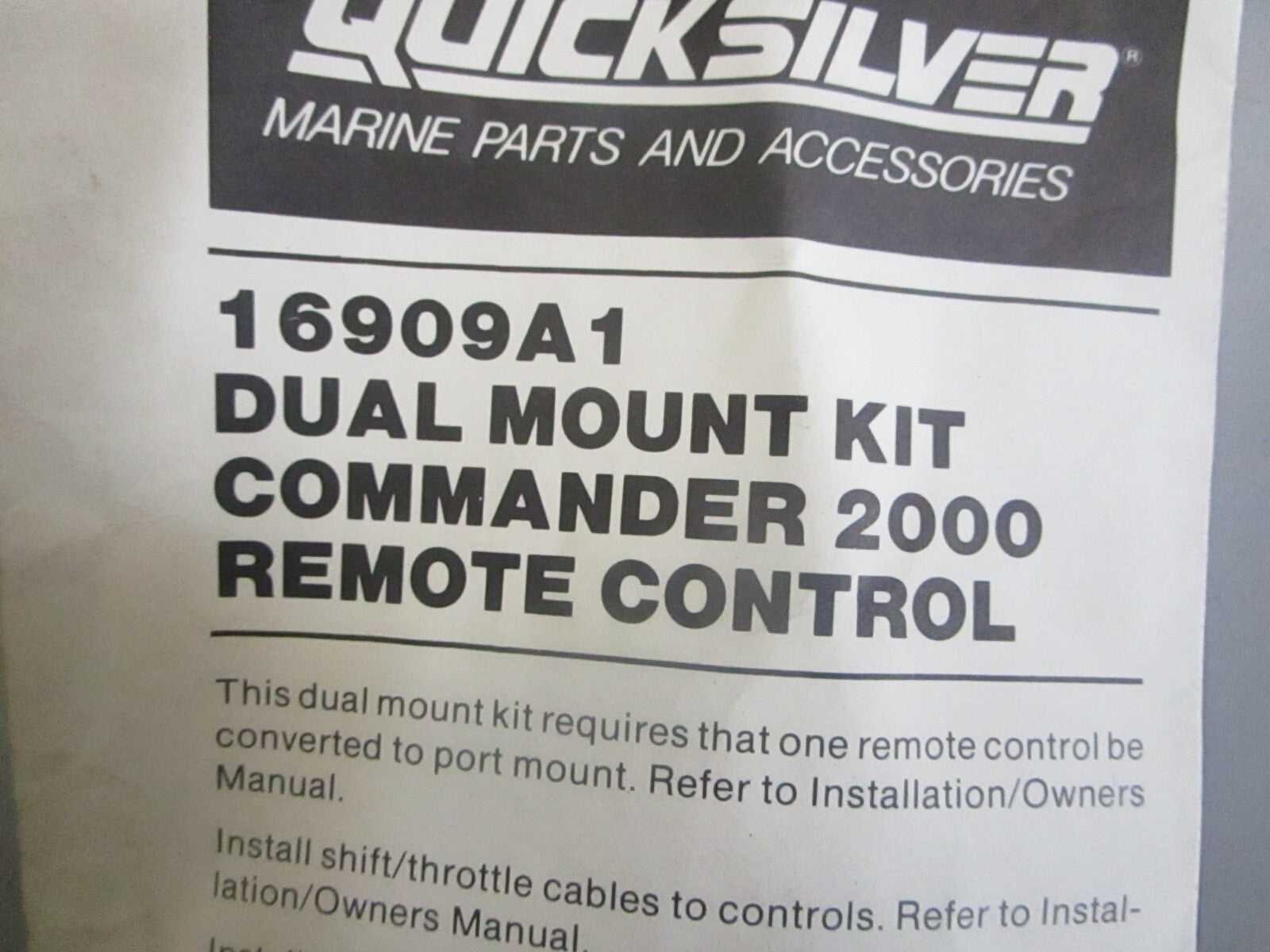 *NEW OEM* 0810 Mercury Quicksilver Dual Mount Kit 16909A1